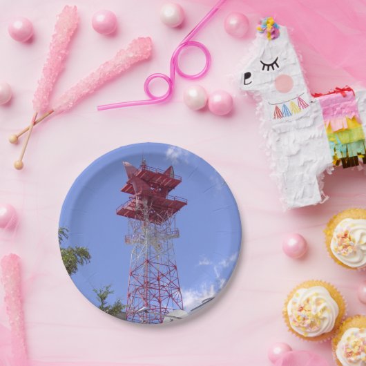Microwave Relay Radio Telecom Tower Pappteller (Party)