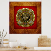 Mictlantecuhtli - Aztec-Gott des Todes Poster (Küche)
