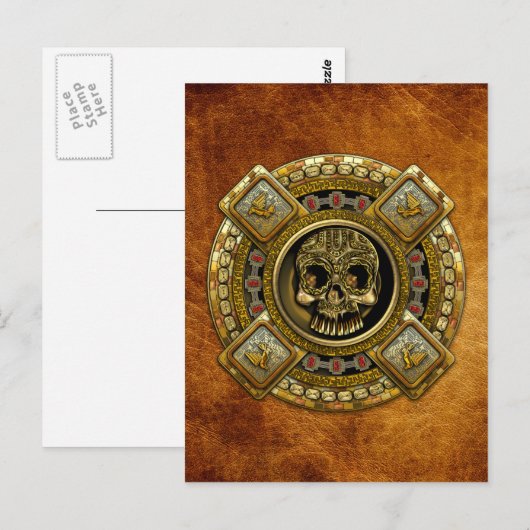 Mictlantecuhtli - Aztec-Gott des Todes Postkarte (Vorne/Hinten)