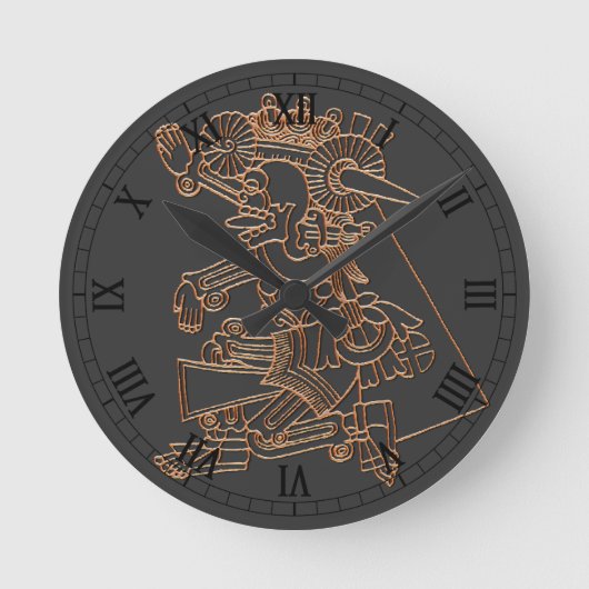 Mictlantecuhtli Runde Wanduhr (Vorderseite)