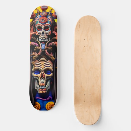 ‚Mictlantecuhtli‘ Skateboard (Vorderseite)