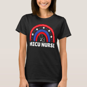 Micu Nurse Medical Intensive Care Unit Usa Patriot T-Shirt