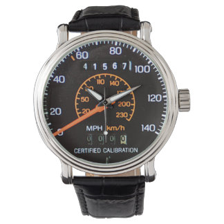 Mid 1980s Classic Sports Car Police Speedometer Armbanduhr