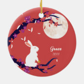 Mid Autumn Festival Full Moon Rabbit Keramik Ornament (Hinten)