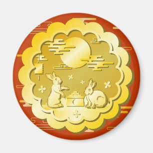 Mid Autumn Festival Goldmondkuchen Mondkaninchen Magnet