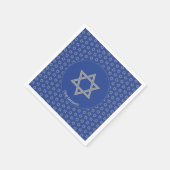 Mid Blue Customizable STAR DAVID Paper Serviette (Ecke)