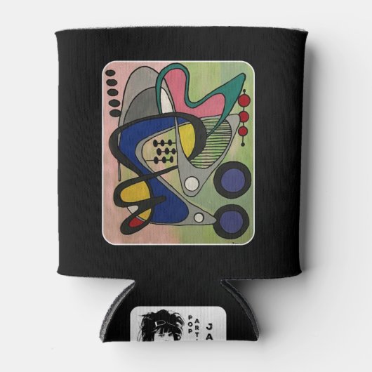 'Mid-Cent Mod Abst, Astro Picnic' auf einem Bild Dosenkühler (Vorderseite)