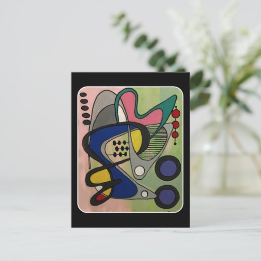 "Mid-Cent Mod Abst, Astro Picnic" auf einem Gemäld Postkarte (Stehend Vorderseite)