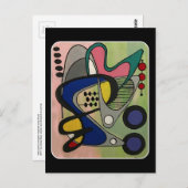"Mid-Cent Mod Abst, Astro Picnic" auf einem Gemäld Postkarte (Vorne/Hinten)