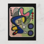"Mid-Cent Mod Abst, Astro Picnic" auf einem Gemäld Postkarte (Vorderseite)
