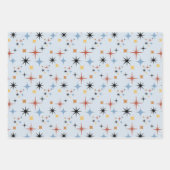 Mid Centry Moderner 50er Sternexplosion Atomzeitmu Geschenkpapier Set (Vorderseite 2)