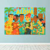 Mid Century 60s Luau Office Cocktail Party Leinwanddruck (Insitu (Holzboden))