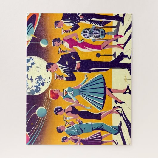 Mid Century 60s Space Age Cocktail Party Puzzle (Vertikal)