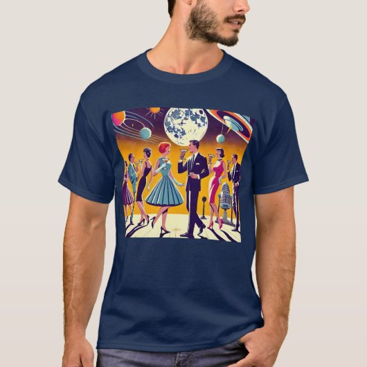 Mid Century 60s Space Age Cocktail Party T-Shirt (Vorderseite)