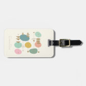 Mid Century Abstract Geometric Personalized Retro Gepäckanhänger (Vorderseite horizontal)