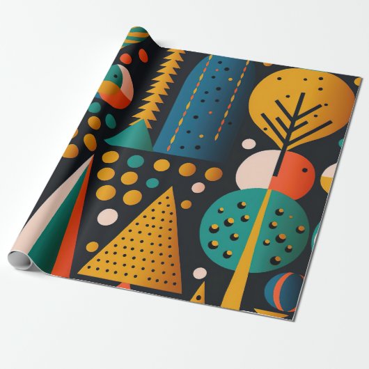 Mid-Century Abstract Geometric Wrapping paper Geschenkpapier (Ungerollt)