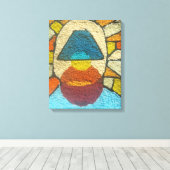 Mid-century abstract light design leinwanddruck (Insitu (Holzboden))