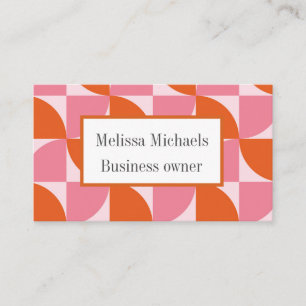 Mid century Abstract Orange und Pink Custom  Visitenkarte
