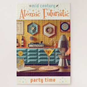Mid-Century-Atom-Retro-Futuristischer-Partyraum Puzzle