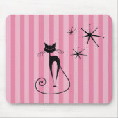 Mid-Century Atomic Black Cat Mousepad (Vorne)