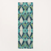 Mid Century Atomic Drops Blue Green Pattern Yogamatte (Vorderseite)