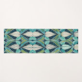 Mid Century Atomic Drops Blue Green Pattern Yogamatte (Vorderseite (Horizontal))