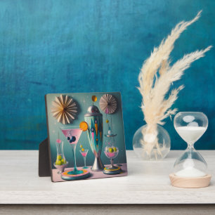 Mid Century Atomic Futuristische Cocktail-Zeit Fotoplatte