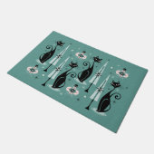 Mid Century Atomic Kitty Weihnachten ©studioxtine Fußmatte (Schrägansicht)