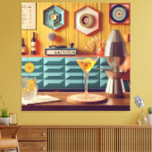 Mid Century Atomic Retro Futuristic Party Room Leinwanddruck (Insitu (Wohnzimmer))