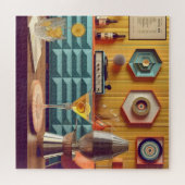 Mid Century Atomic Retro Futuristic Party Room Puzzle (Horizontal)