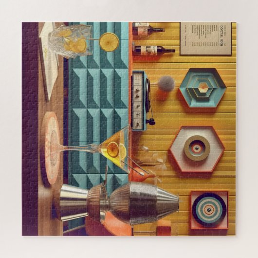 Mid Century Atomic Retro Futuristic Party Room Puzzle (Horizontal)