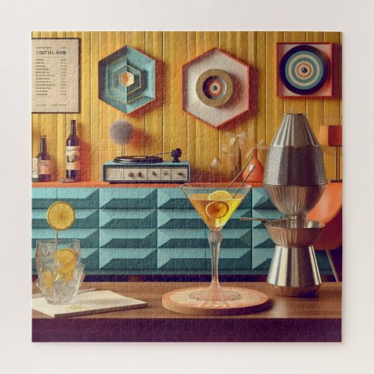 Mid Century Atomic Retro Futuristic Party Room Puzzle (Vertikal)