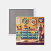 Mid Century Atomic Retro Futuristischer Partykelle Magnet (Vorderseite/Rückseite)