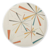 Mid Century Atomic Starburst Geometrisch Retro Keramikknauf (Vorderseite)