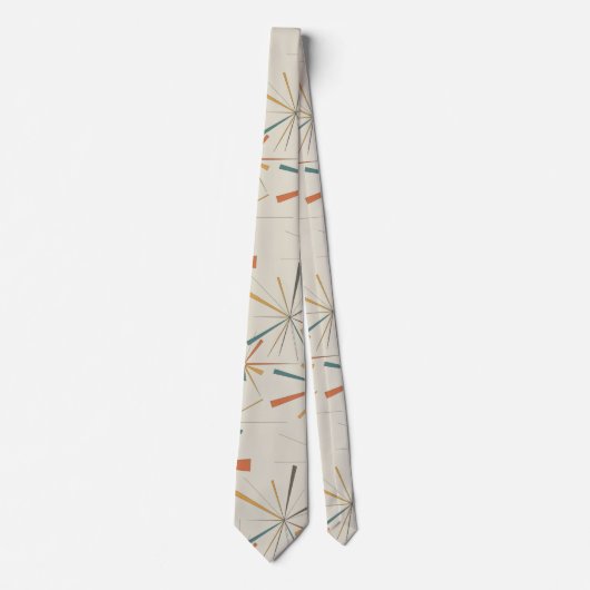 Mid Century Atomic Starburst Geometrisch Retro Krawatte (Vorderseite)