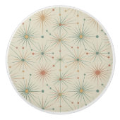 Mid Century Atomic Starburst Moderne Retro Keramikknauf (Vorderseite)