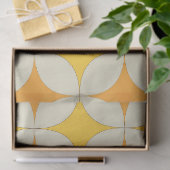 Mid Century Atomic starbursts in Orange Yellow  Seidenpapier (Geschenk)