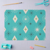 Mid Century Atomic Stars with diamonds on Teal  Seidenpapier (Basteln)