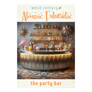 Mid-Century-Atomzukunfts-Partybar Fotodruck