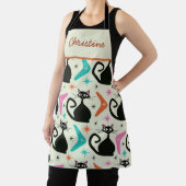 Mid Century Black Atomic Cats with Boomerangs Schürze (InSitu)