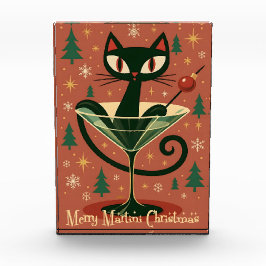 Mid Century Black Cat Merry Martini Christmas Fotoblock