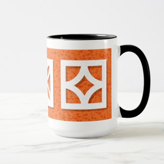 Mid-Century Breeze Blocks Orange 2 Tasse (Rechts)