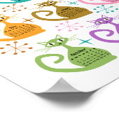 Mid Century Bunte Atomkatzen 2026 Kalender  Poster (Ecke)