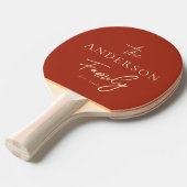 Mid-Century Burnt Sienna Hand Written Family Name Tischtennis Schläger (Vorderseite)