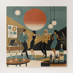 Mid Century California Vibes Martini Tanzparty Puzzle