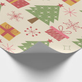 Mid Century Christmas Atomic Trees with Snowflakes Geschenkpapier (Ecke)