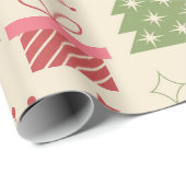 Mid Century Christmas Atomic Trees with Snowflakes Geschenkpapier (Rolleneckpunkt)