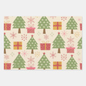 Mid Century Christmas Atomic Trees with Snowflakes Geschenkpapier Set (Vorderseite 2)
