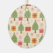 Mid Century Christmas Atomic Trees with Snowflakes Keramik Ornament (Links)