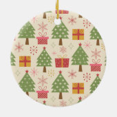 Mid Century Christmas Atomic Trees with Snowflakes Keramik Ornament (Hinten)